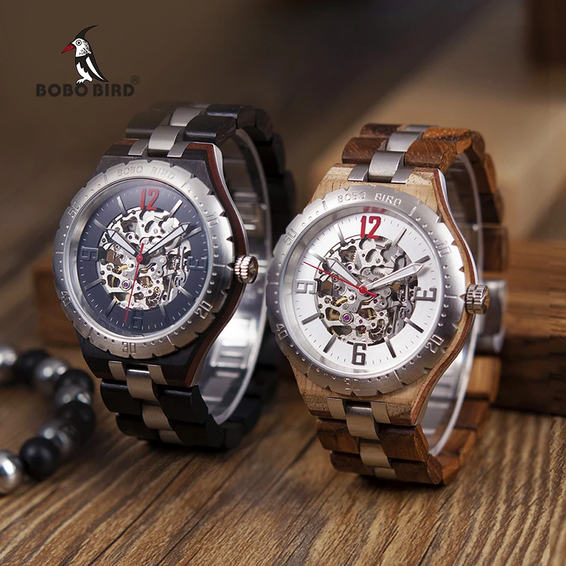 BOBO BIRD Wooden Mechanical Watch - Men's Wooden Watches