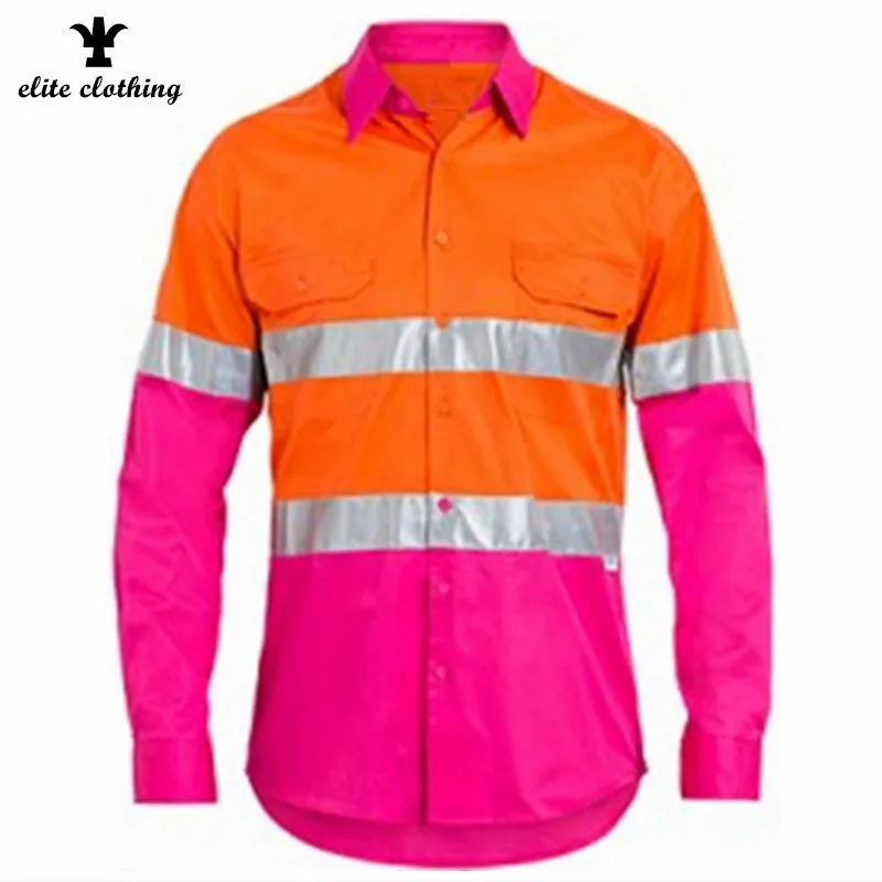 pink fluro work shirts