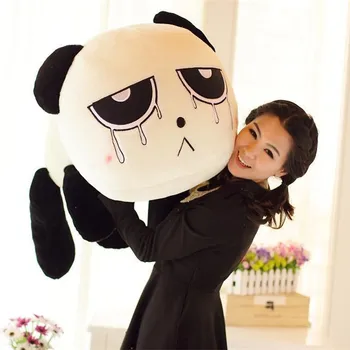 wholesale custom large soft cheap cute fat panda gifts baby plush toy with bow tie