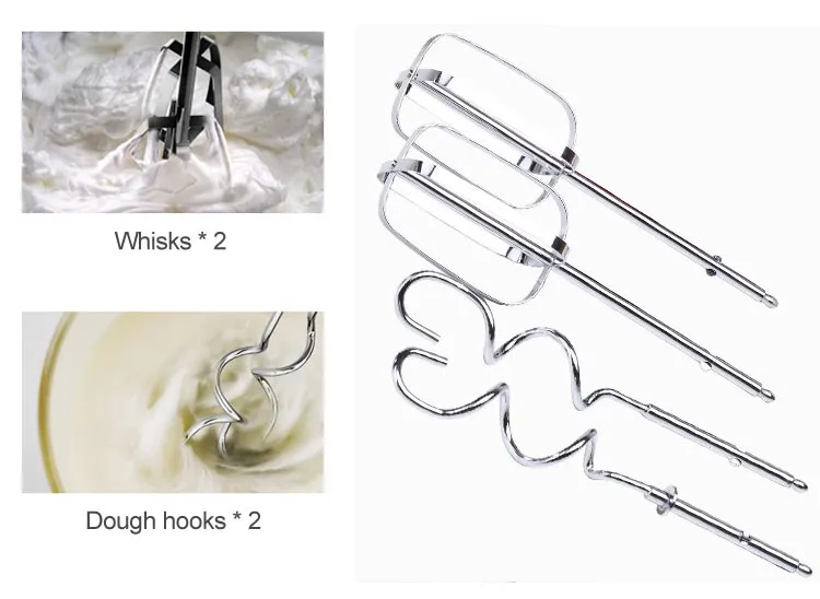 Hand Mixer Dessert Maker Chrome Decoration Stainless Steel Body Egg