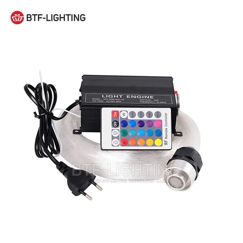 250pcs*0.75mm*2m 16W RGBW LED Fiber Optic Star Ceiling Light Kit 28 RF Remote 