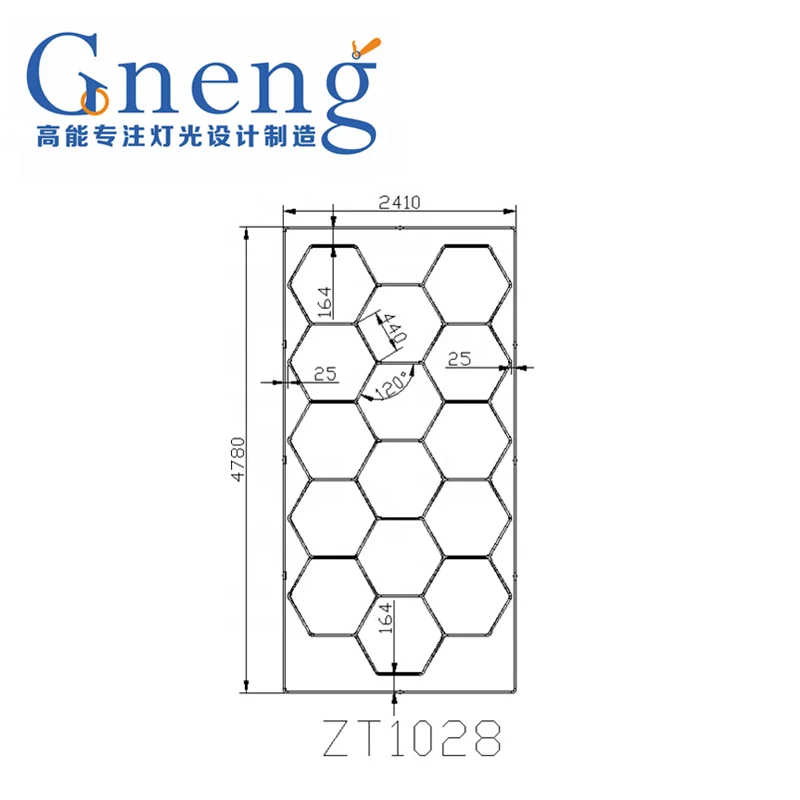 Gneng DIY OEM high CRI 95 supernova Автомобильная мастерская студия светодиодная сотовая Шестигранная настенная потолочная детейная