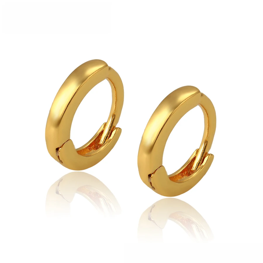 97650 Xuping Мода медного сплава с покрытыем цвета чистого 24 каратного золота плотная huggies Серьги