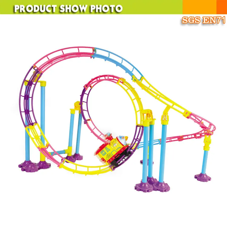 Пластиковая игрушка американские горки для детей функция B/O с подсветкой