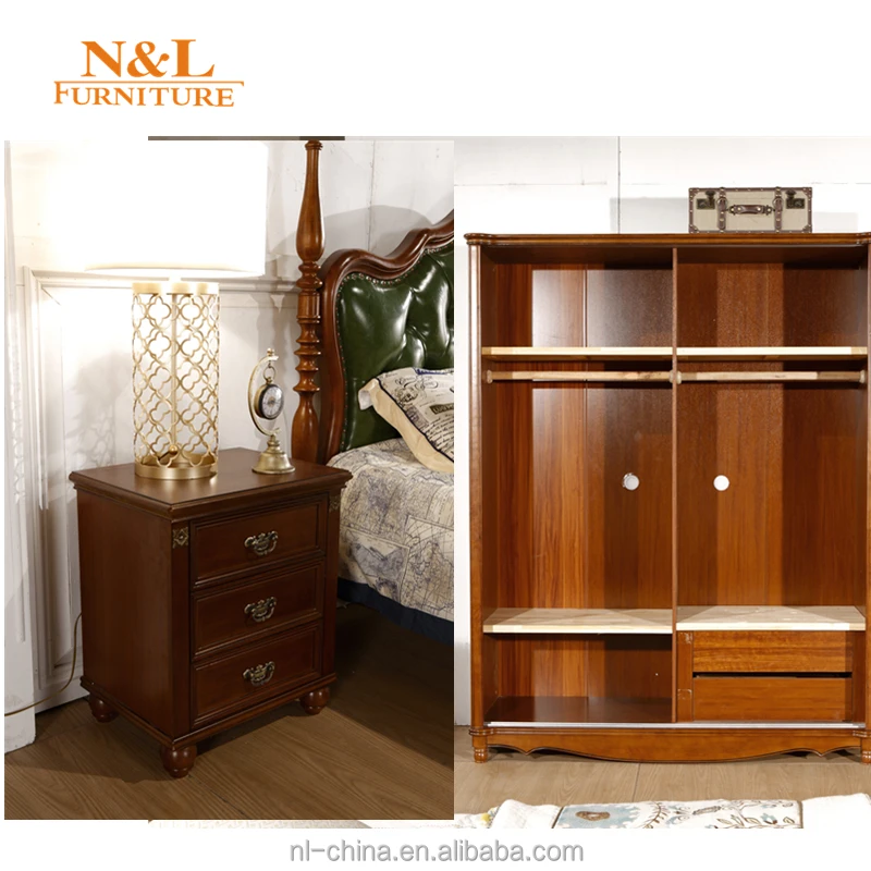 Latest North American Style Solid Wood Bedroom Furniture Double Bed Designs
