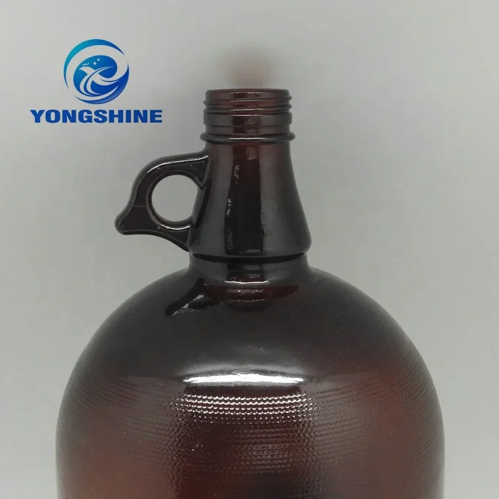 4L 4000ml Amber Brown 3L Screw Cap California Wine Bottle with Single Ear Handle. Huge Red Wine Bottle Wholesale