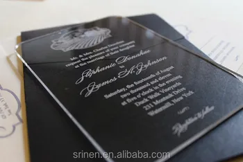 Laser Engraved Plexiglass Wedding Invitation Pieces