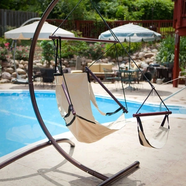 canvas hanging chair with footrest