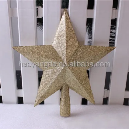 ZXYAN Brillo Estrella de Cinco Puntas Árbol de Navidad Topper Estrella de Oro Árbol de Hierro Decoración Superior
