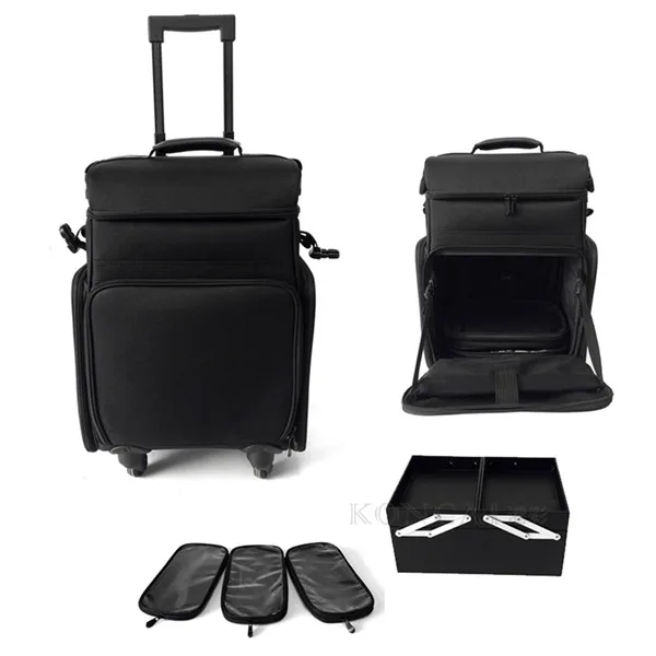KONCAI FAMA Factory Rolling Makeup Case Makeup Storage Trolley Case Travel Makeup Case
