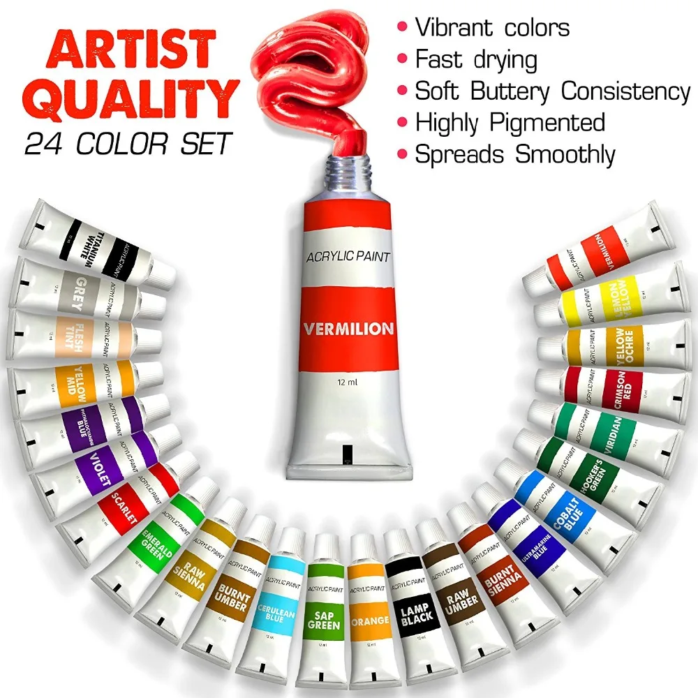 
Набор акриловых красок, 24 цвета 