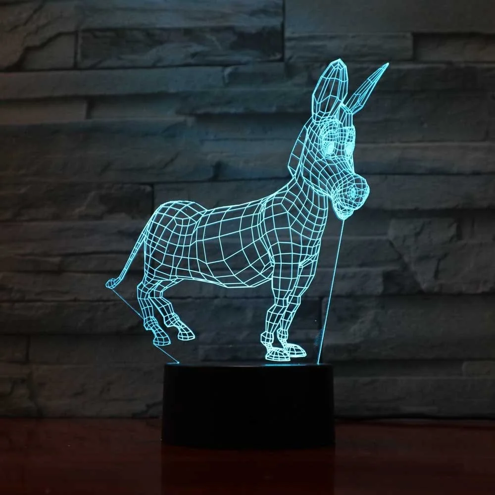 Đèn ngủ lừa động vật 3D sẽ tạo điểm nhấn độc đáo cho phòng ngủ của bạn. Hình ảnh liên quan sẽ giới thiệu cho bạn về một sản phẩm độc đáo và đầy tính thẩm mỹ để trang trí phòng ngủ của bạn.
