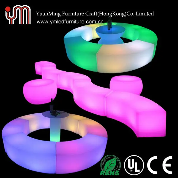 
Светодиодная изогнутая скамейка стул светящаяся мебель 