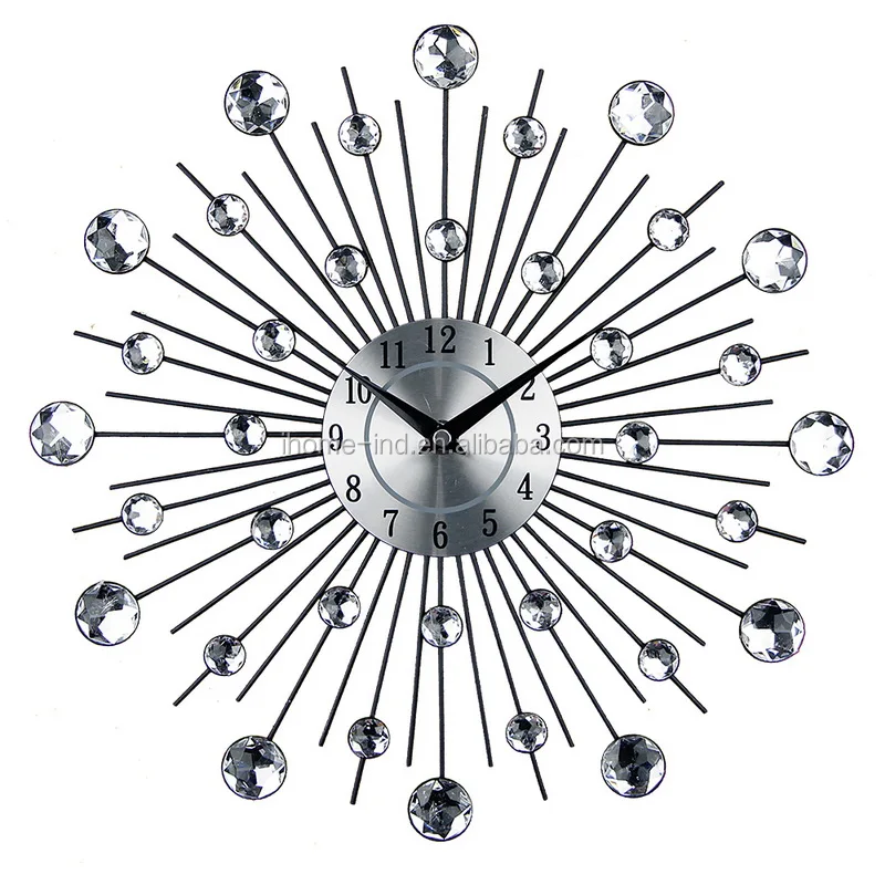 Luxury Diamond Jewel Wall Clock Metal Wall Clock Buy Metal Wall Clock