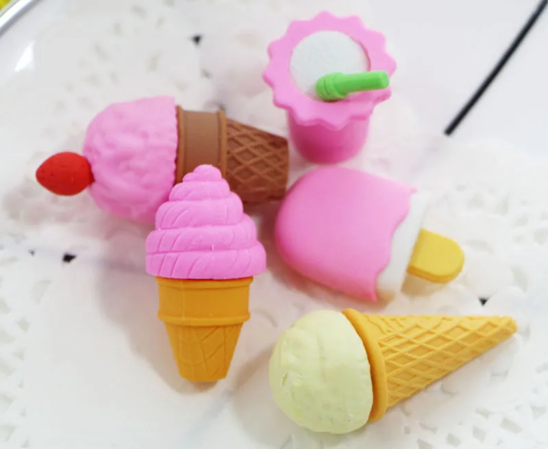 Ice Cream Shape Creative Stationery Kwaii Rubber for Girls