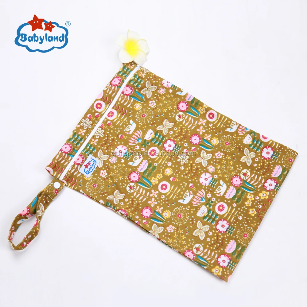 Простой тканый водонепроницаемый полиэстер PUL ПВХ молния влажная сумка для тканевых