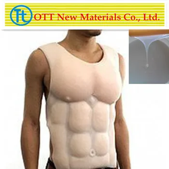 Fake silicone breast forms for men,raw materials of RTV 2 liquid silicon/silikon