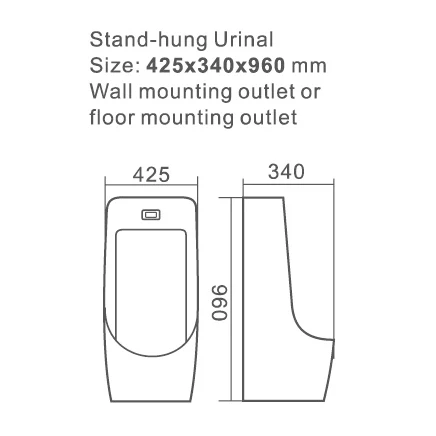 Back Wall Mounting Floor Standing Ceramic Female Urinal