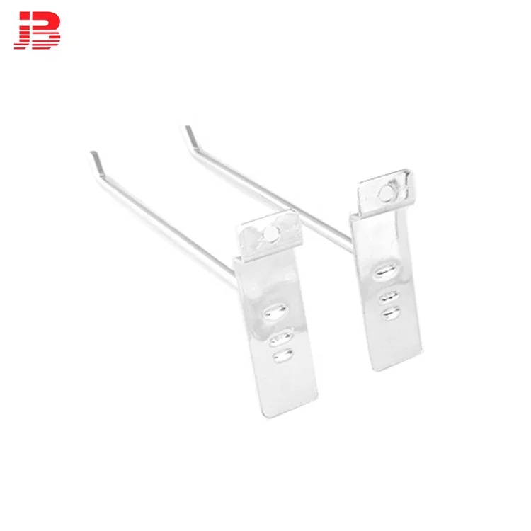 300mm slatwall display hook for supermarket metal chrome slat wall display