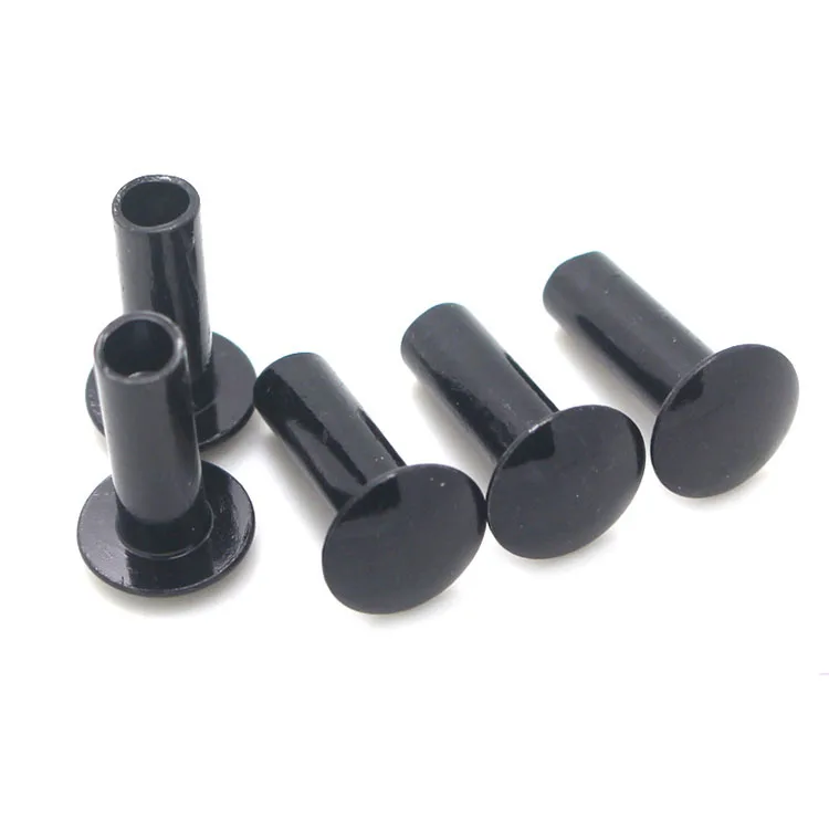 Steel SEMI-Tubular Rivet Pack of 100 Pieces Oval Head E3-10-ST 3/16 Dia. X 5/16 Length Black ZINC Finish 
