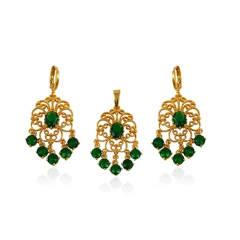 64101xuping jewellery AAA CZ gold plated indian new design 24k gold jewelry set, indian jewellery