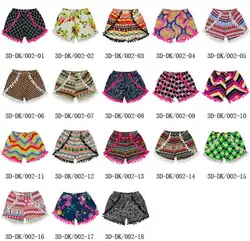 Летние шорты с помпоном для девочек, одежда для новорожденных, детские шаровары с принтом якоря, Большая распродажа