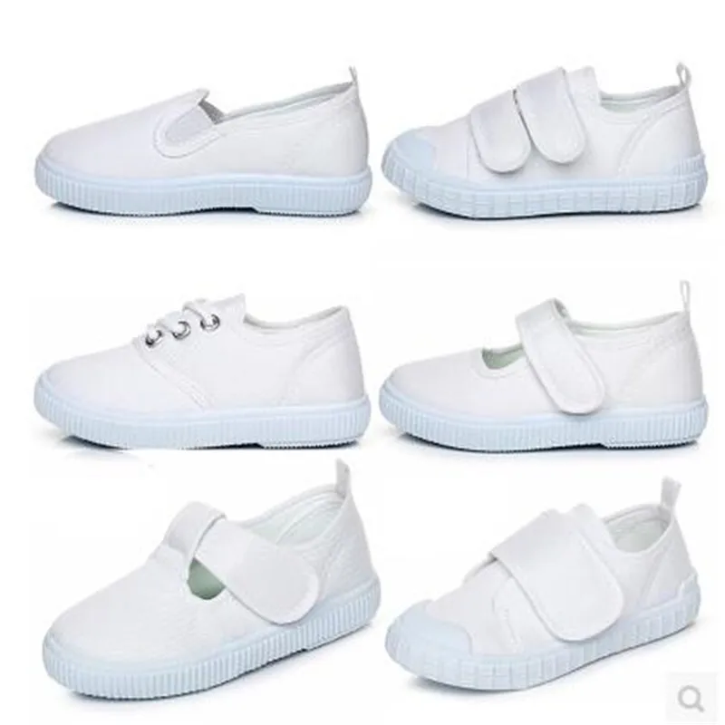 Child small white shoes white canvas primary school students shoes white shoes male female child dance