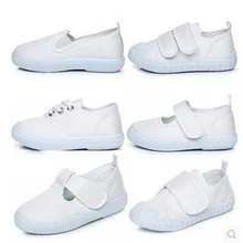 Child small white shoes white canvas primary school students shoes white shoes male female child dance