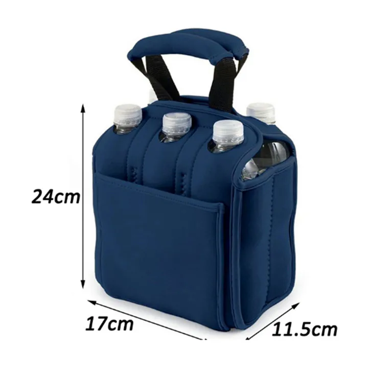 Beer Bottle Holder Durable Water Cooler Carrier Tote Bag Wholesale Pack  Wine Simple Leopard OEM Insulated Lunch Box Neoprene
