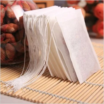 China Hot Stock White Biodegradable Drawstring Empty Filter Paper Custom Tea Bag