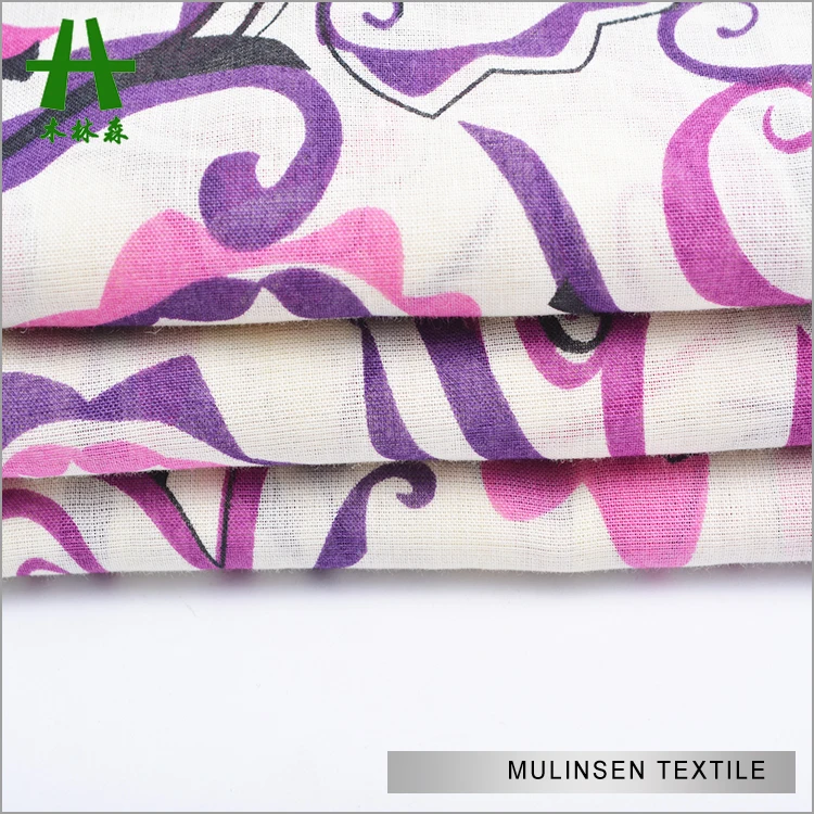 Mulinsen текстиль простой тканый 60S чесаная вуаль печатная ткань 100% хлопок для