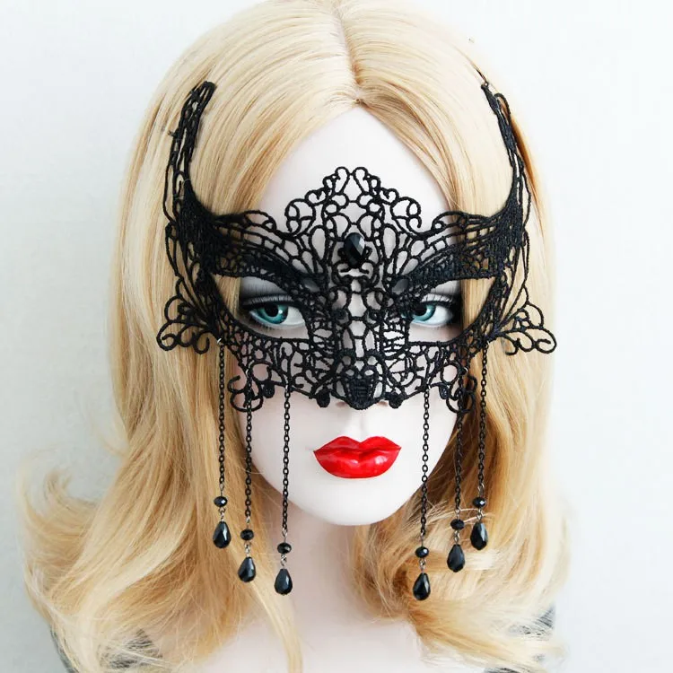 Black Lace Mask Halloween Masquerade ...