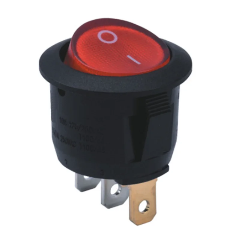 rouge Interrupteur à bascule rond de diamètre 3mm 3 broches ON-OFF push