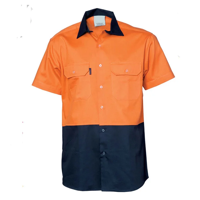 Hi Vis Short Sleeve Cotton Drill Khaki 