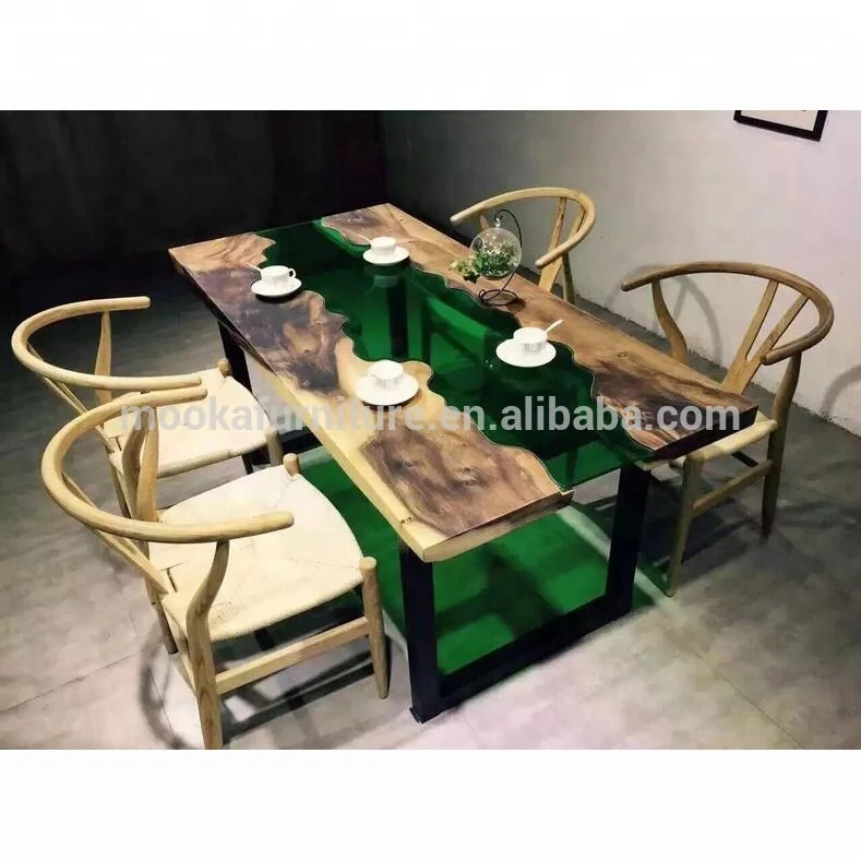 Solid Wood Inlaid Live Edge Tempered Glass Top Hot Sale River Dining Table Buy River Table River Dining Table Wooden Dining Table With Glass Top Designs Product On Alibaba Com