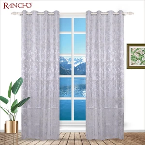 Good Quality Wholesale 100% Polyester Jacquard Fabric Curtain with Metal Wire Grommet Top Window Curtains for the Living Room