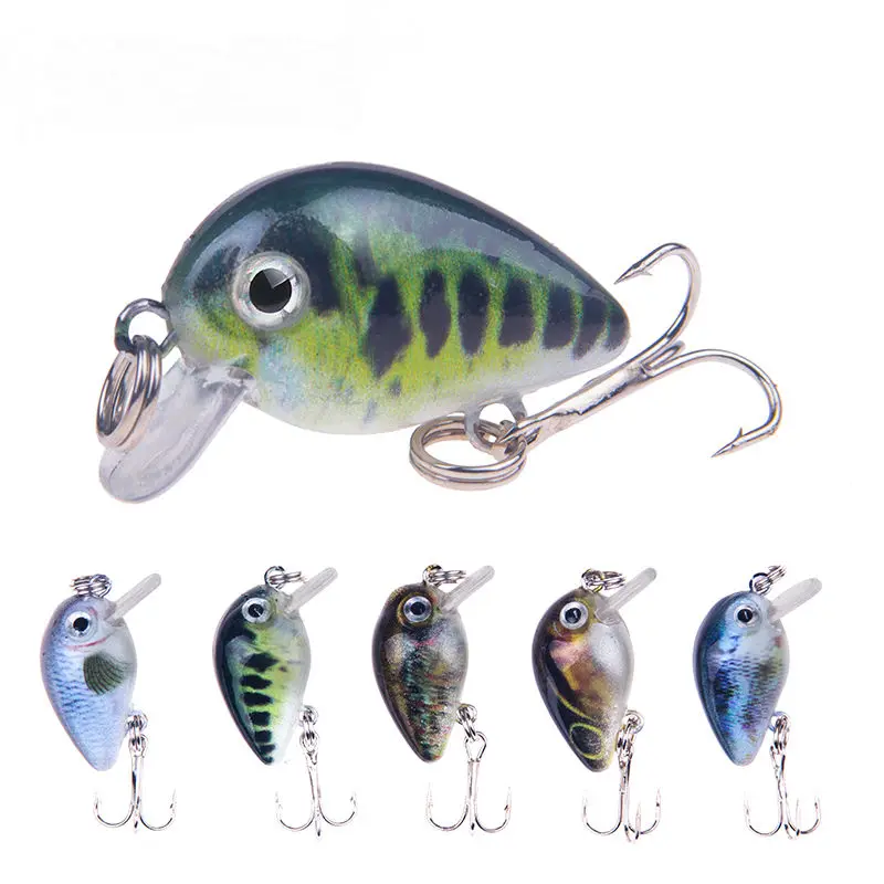 Kit 5 Mini Crankbait Artificial Bait Fishing Lures 3cm 1.5g Top Water Lure  Gift