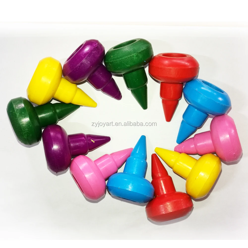 12pcs chunky fun-to-use stackable finger crayons