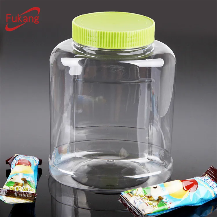 Liter clear Plastic Pickle Containers, square Airless Plastic Snack Jars,  Large Plastic Food Packaging Wholesale China