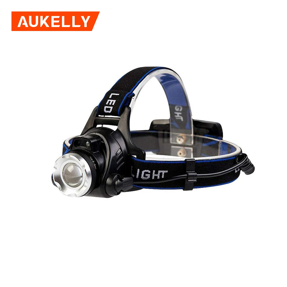 Aukelly Outdoor Waterproof Zoomable LED Infrared Sensor Headlamp Rechargeable Sensor Led Headtorch Sensor ultra Bright Headlamp