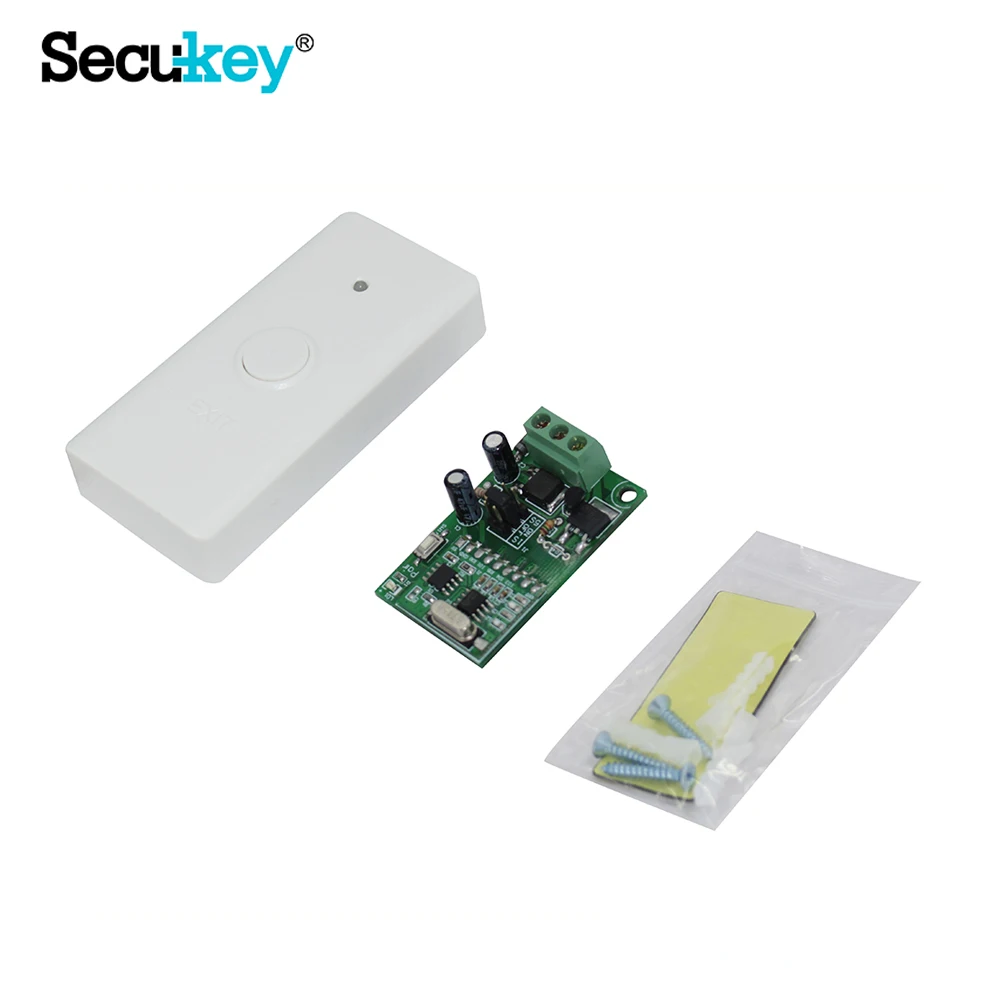 433MHz Rolling Code Wireless Exit Button With Dry Contact Receiver