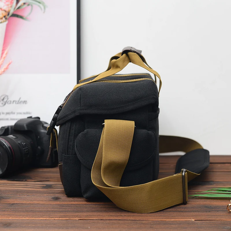 Professional Vintage Canvas Waterproof Digital DSLR Camera Bag for Photography Fashion Video Shooting Essential Accessory