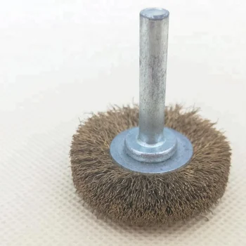 10 Pz 25/38mm Mini Filo Di Acciaio Inox Spazzola In Ottone Strumento Rotante Per Lucidatura Mola A Forma Di T Ruota, Accessori Dremel - Foto 3