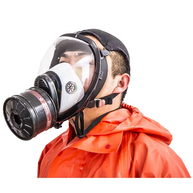 
rubber silicone full face respirator anti gas mask with canister 