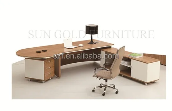 Simple Design White Modern Wooden Office Table Steel Frame Computer Table for Manager Desk
