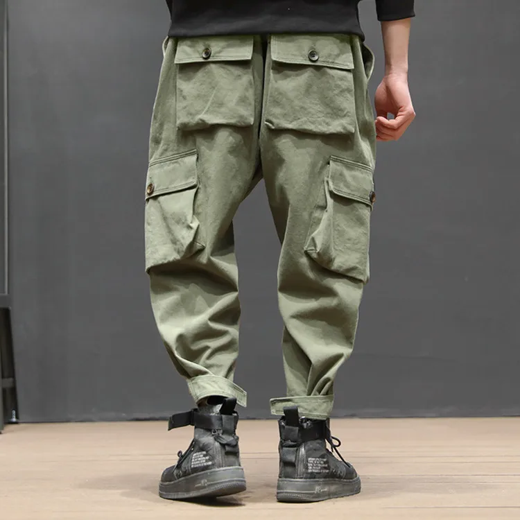 Wholesale Custom mens casual loose fit cotton blank baggy cargo jogger ...