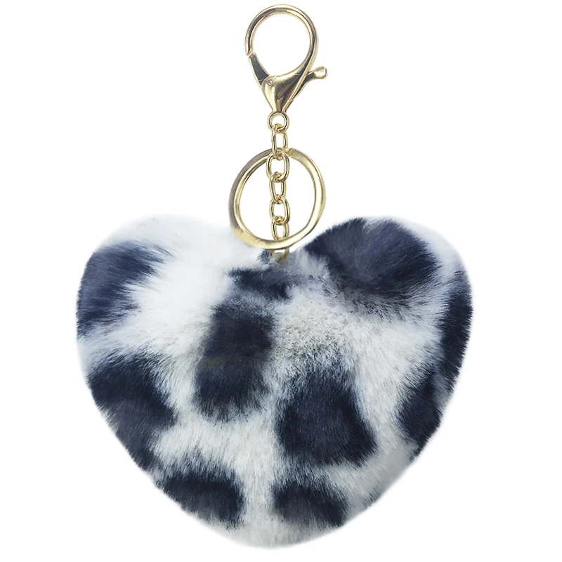 
 Брелок Yongze с помпоном в форме сердца, дизайнерский брелок для ключей в форме сердца, Меховые помпоны для сумок, брелки с шариком из искусственного меха  