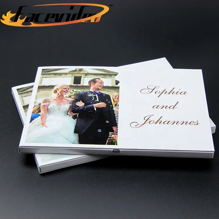 Hign Quality Printing 7 Inch LCD Display Video Greeting Card Wedding Video Invitation Card Gift Video Brochure Thank You Card