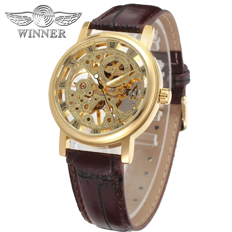 
T-winner golden skeleton men wrist custom watches mechanical watches 