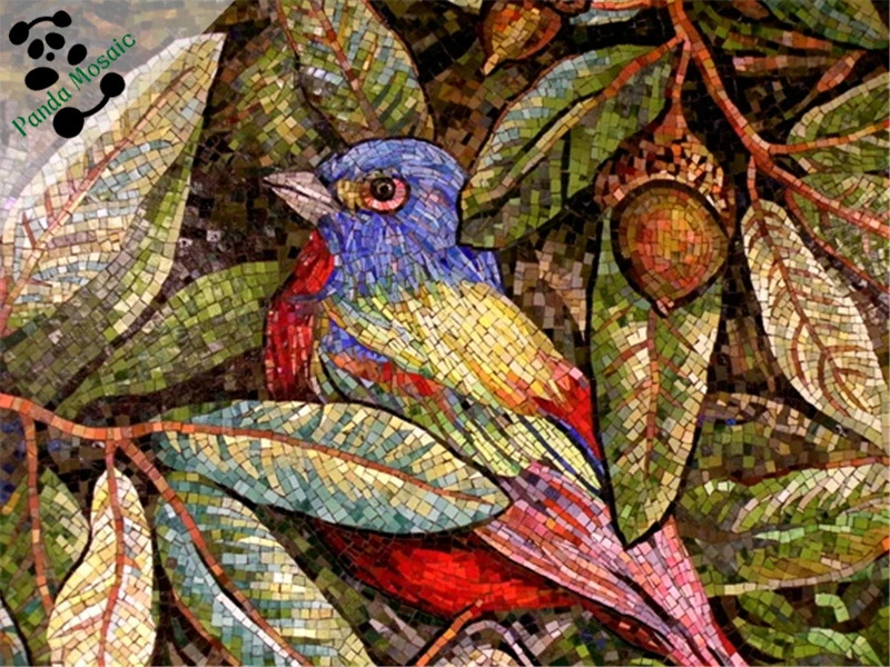 中国製手作り鳥モザイクアート壁画 動物モザイクデザインガラス